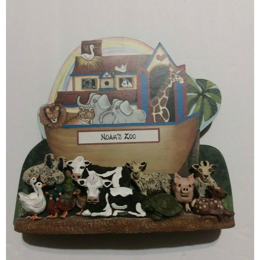 NOAH'S ZOO (ARK) ANIMALS DECORATIVE PLAQUE